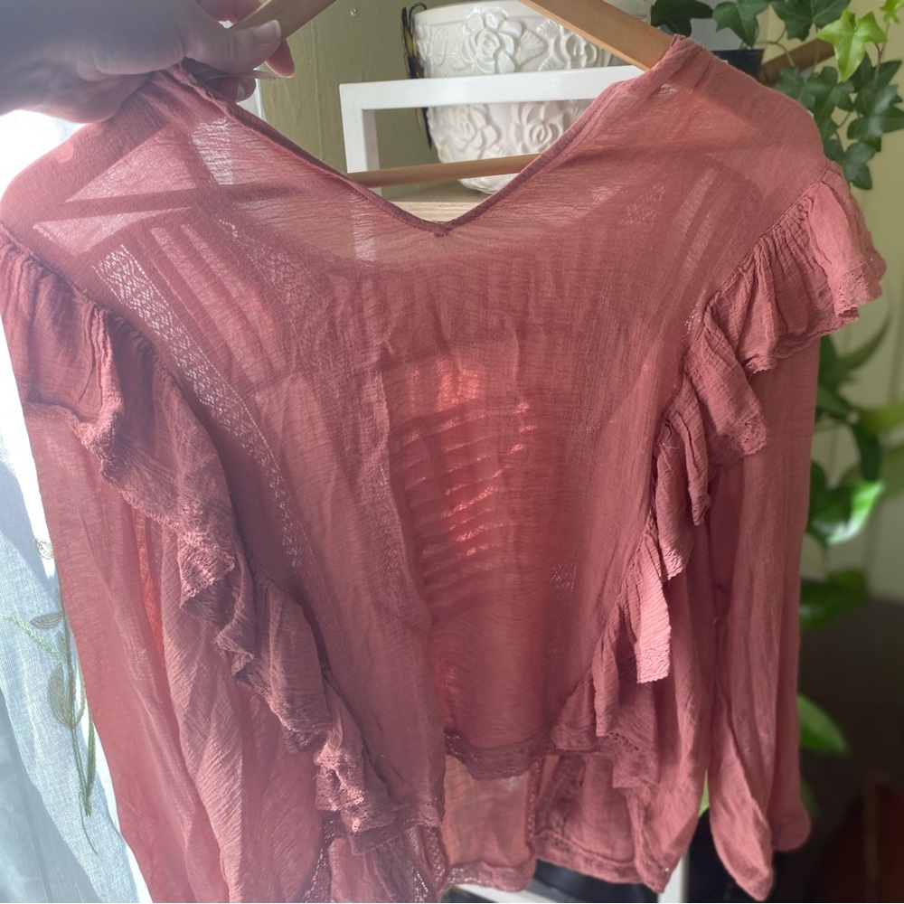 NWT | Free People Coral Blouse - Picture 5 of 8